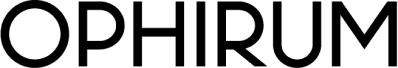 Ophirum-Schriftzug in schwarz
